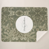 セージグリーンフローラシェラエレガントパブランケット シェルパブランケット (正面(横))