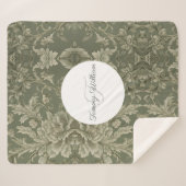 セージグリーンフローラシェラエレガントパブランケット シェルパブランケット (正面(横))