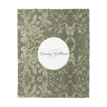 セージグリーンフローラシェラエレガントパブランケット