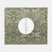 セージグリーンフローラシェラエレガントパブランケット フリースブランケット (正面(横))