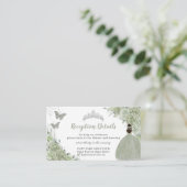 セージグリーンフローラシルバーキンセニェラ披露宴 エンクロージャーカード (スタンド正面)