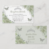 セージグリーンフローラシルバーキンセニェラ披露宴 エンクロージャーカード (正面/裏面)