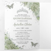 セージグリーンフローラシルバーキンセニェラ15枚 三つ折り招待状 (内部最初)