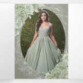 セージグリーンフローラシルバーキンセニェラ15枚 三つ折り招待状 (内部中)