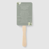 セージグリーンフローラストリングライト結婚式 プログラム ハンドファン (裏面)