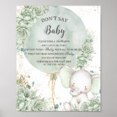 セージグリーンフローラゾウ言わないベビーゲーム ポスター (正面)