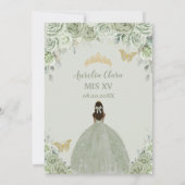 セージグリーンフローラタンブラウンプリンセスキンセアニラ 招待状 (裏面)