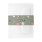 セージグリーンフローラデザイン庭園の結婚式 招待状ベリーバンド (正面例)