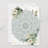 セージグリーンフローラハーフサリーインド式 招待状 (裏面)