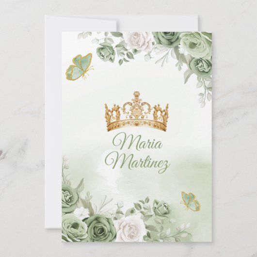 セージグリーンフローラバタフライプリンセスミクリン 招待状 (裏面)