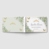 セージグリーンフローラバターフリーズ金ゴールドキンセアニラ ゲストブック (全面)