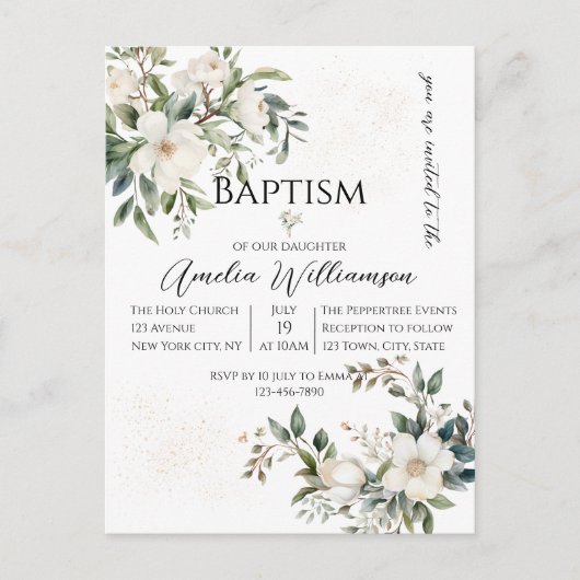 セージグリーンフローラバプテスマ ポストカード (正面)