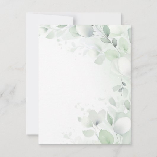 セージグリーンフローラバプテスマ 招待状 (裏面)