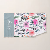 セージグリーンフローラピンクパターン名 バスタオルセット (ハンドタオル)