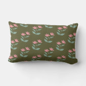 セージグリーンフローラピンク装飾用クッション ランバークッション (裏面)