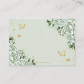 セージグリーンフローラフラワーズバタフライキンセアニラ エンクロージャーカード (裏面)