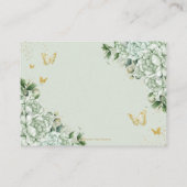 セージグリーンフローラフラワーズバタフライキンセアニラ エンクロージャーカード (裏面)