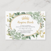 セージグリーンフローラフラワーズバタフライキンセアニラ エンクロージャーカード (正面)