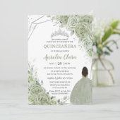 セージグリーンフローラブラウンガールシルバー15キンセアニラ 招待状 (スタンド正面)
