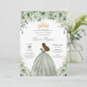 セージグリーンフローラブルネットプリンセスキンセアニラ 招待状 (スタンド正面)