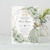 セージグリーンフローラブロンドプリンセスキンセアニラ金ゴールド 招待状 (スタンド正面)