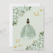 セージグリーンフローラプリンセスドレス金ゴールドキンセアニラ 招待状 (裏面)