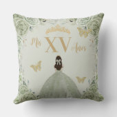 セージグリーンフローラプリンセス金ゴールドキンセアニラ クッション (裏面)