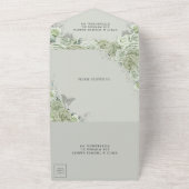 セージグリーンフローラプリンセス15シルバーキンセアニェラ オールインワン招待状 (外側)