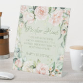 セージグリーンフローラベビーシャワーおしゃぶり狩りゲーム 台座サイン (インサイチュ)