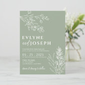 セージグリーンフローラボホボタニカルモダンズ結婚 招待状 (スタンド正面)