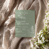 セージグリーンフローラボホボタニカルモダンズ結婚 招待状