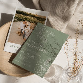 セージグリーンフローラボホボタニカルモダンズ結婚 招待状