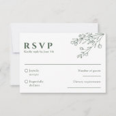 セージグリーンフローラボホボタニカルユニークズ結婚 出欠カード (正面)