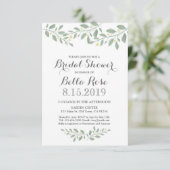 セージグリーンフローラミニマルブライダルシャワー招待状 招待状 (スタンド正面)