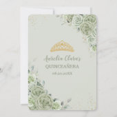 セージグリーンフローラモダンアーチ金ゴールドキンセアニェラ 招待状 (裏面)