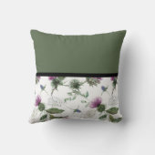 セージグリーンフローラモノグラム クッション (裏面)