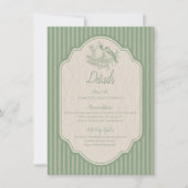 セージグリーンフローラライン結婚スケッチの詳細 招待状 (正面)