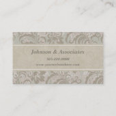 セージグリーンフローラルパターンプロフェッショナル 名刺 (裏面)