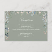 セージグリーンフローラワイルドフラワーウェディングレセプション エンクロージャーカード (正面)