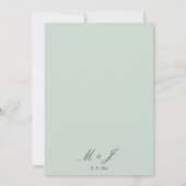 セージグリーンフローラヴィンテージロマン結婚チーズ 招待状 (裏面)