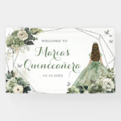 セージグリーンフローラ幾何学プリンセスクインセアニラ 横断幕 (横)