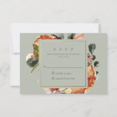 セージグリーンフローラ庭園の結婚式 出欠カード (正面)
