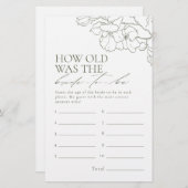 セージグリーンフローラ新婦の試合は何歳だった (正面/裏面)