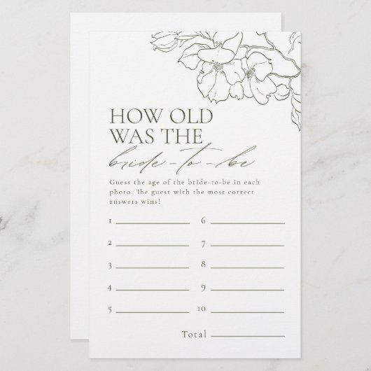 セージグリーンフローラ新婦の試合は何歳だった (正面/裏面)