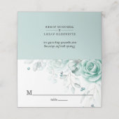 セージグリーンフローラ結婚ズラグジュアリー プレイスカード (外部開封)
