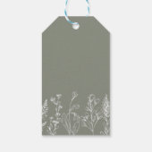 セージグリーンフローラ結婚式の引き出物ラベル ギフトタグ (裏面)