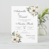 セージグリーンフローラ結婚式招待状スペインのイン 招待状 (スタンド正面)