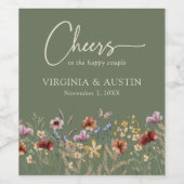 セージグリーンフローラ結婚応援 ワインラベル (シングルラベル)