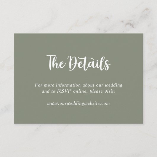 セージグリーンフローラ結婚植物学名 エンクロージャーカード (正面)