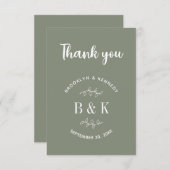 セージグリーンフローラ結婚植物学名 サンキューカード (正面/裏面)